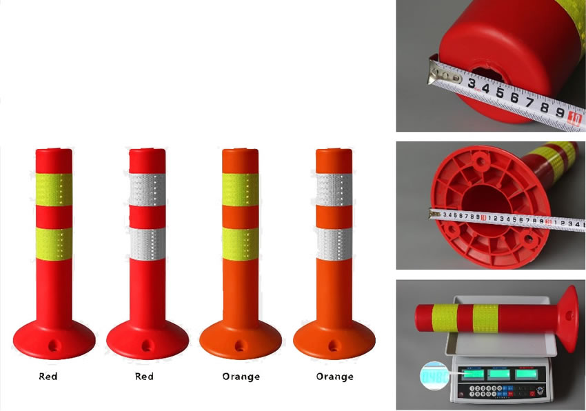 PE塑料警示柱弹力柱75公分高红色